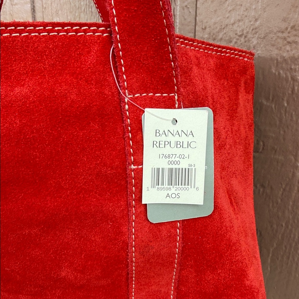 Banana Republic NWT Red Suede Tote Bag - Picture 4 of 9